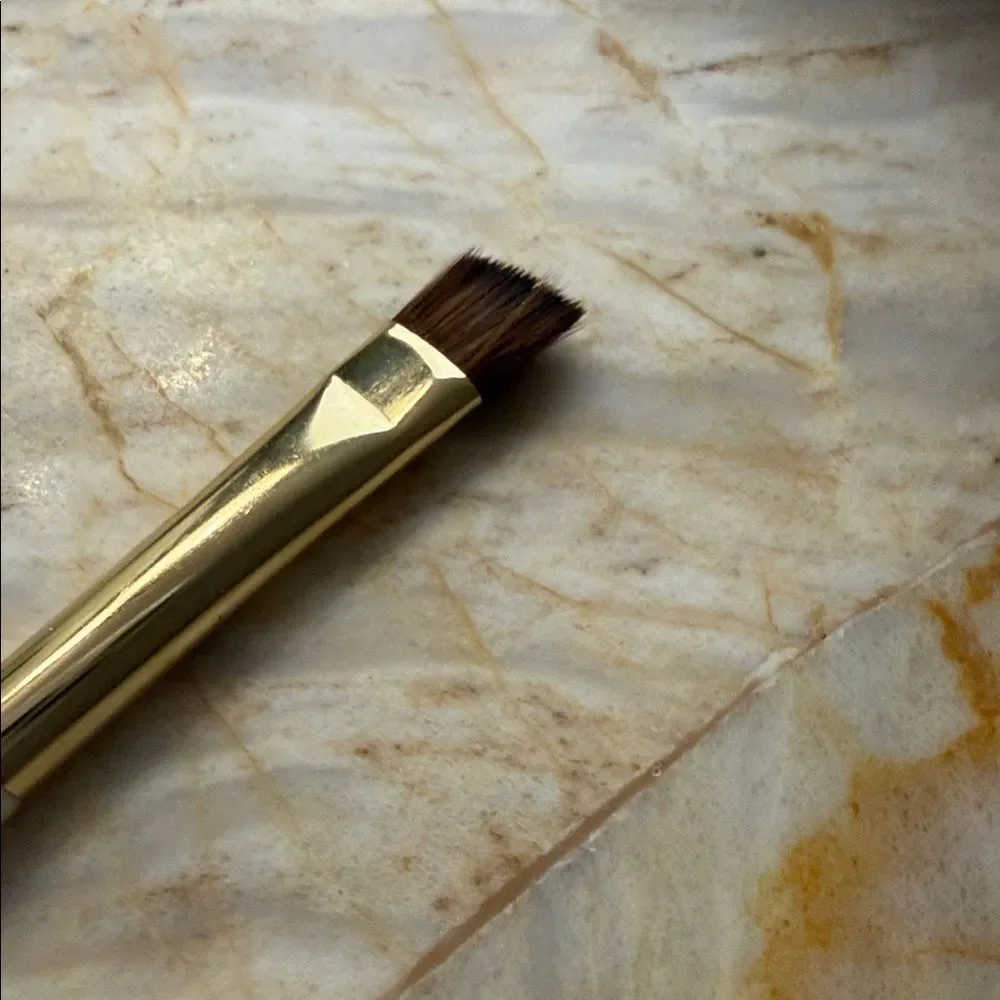 White Makeup Brush with Gold Accent